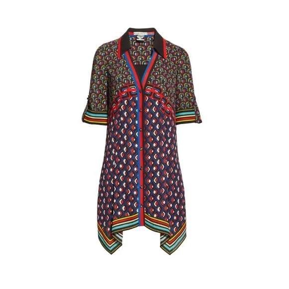 🔸SOLD🔸 NWOT Alice + Olivia ‘Conner’ handkerchief shirt dress sz M - Picture 4 of 13